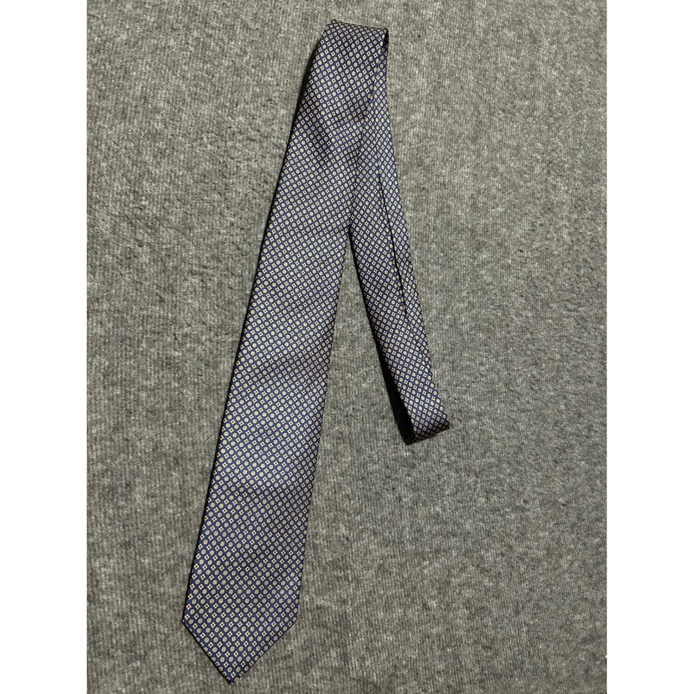 Drakes tie floral blue/yellow mens luxury handmade silk made in england